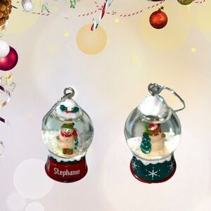 Snowman Snowglobe Ornament “Stephanie”
